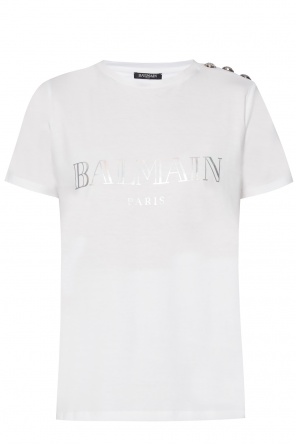 T-shirt z nadrukowanym logo, zdjęcie 1 T-shirt z nadrukowanym logo od Balmain